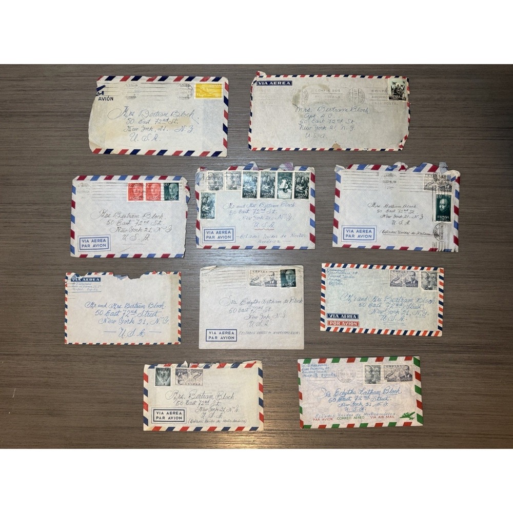 Edythe Latham Bloch x Dr. Ysidrio Valladares Letter Postcard Lot 1954-1963